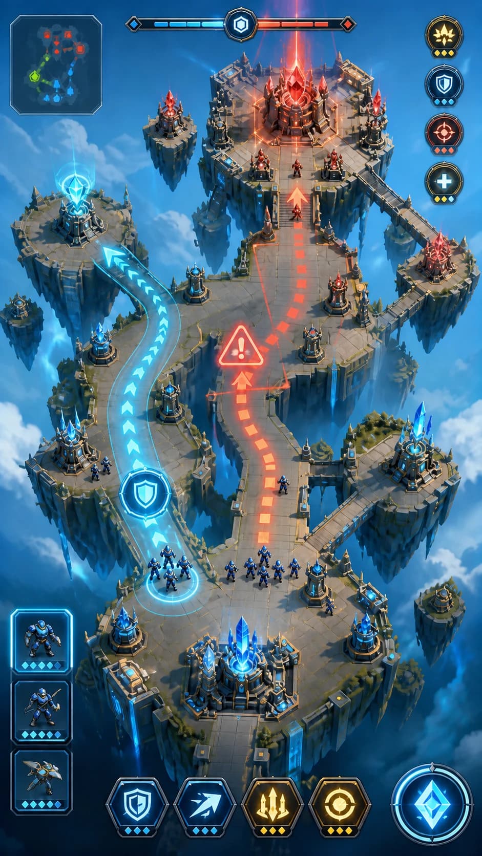 Fictional mobile strategy gameplay proof